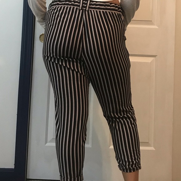 Pink, black and white stripped tapered pant - Picture 2 of 4